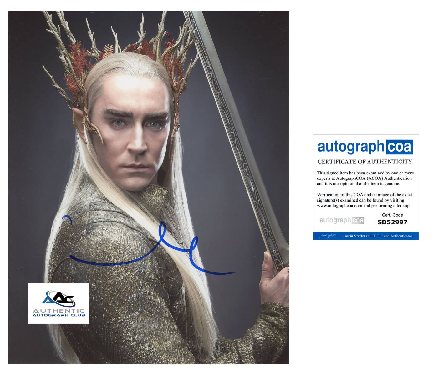 LEE PACE AUTOGRAPH SIGNED 8X10 PHOTO GAME OF THRONES ACOA