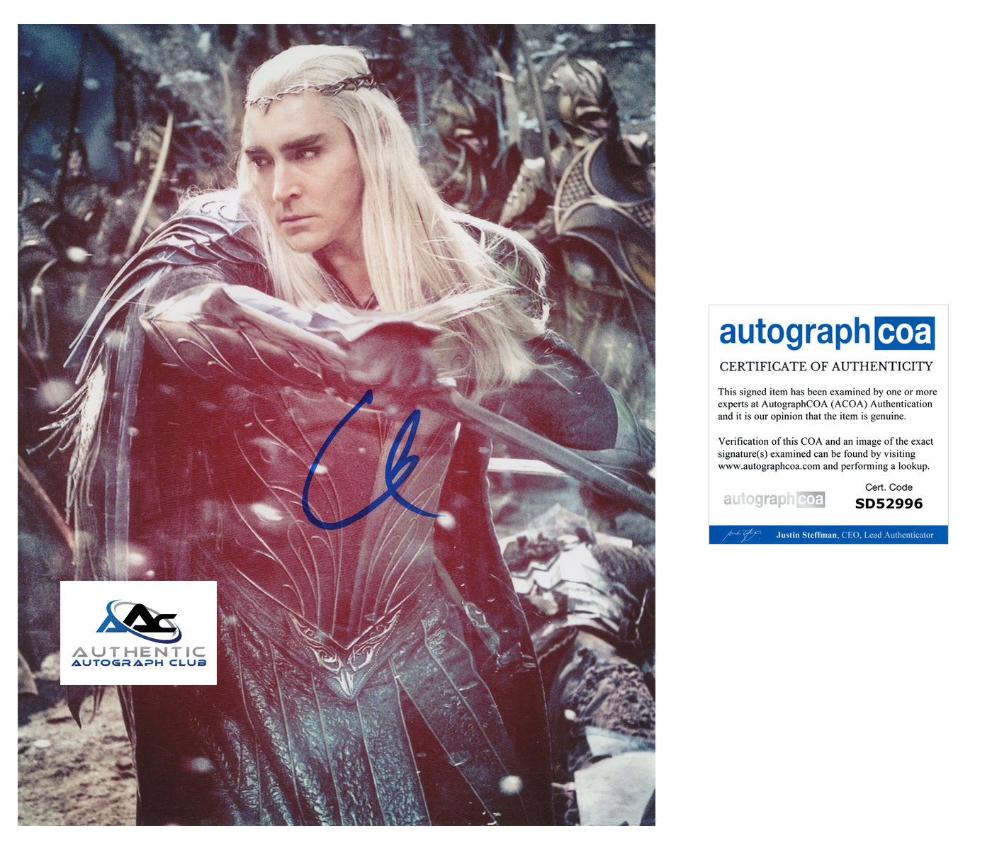 LEE PACE AUTOGRAPH SIGNED 8X10 PHOTO GAME OF THRONES ACOA