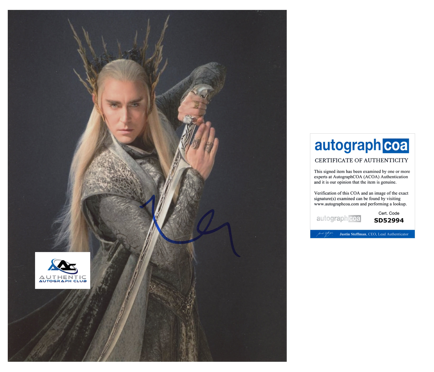 LEE PACE AUTOGRAPH SIGNED 8X10 PHOTO GAME OF THRONES ACOA