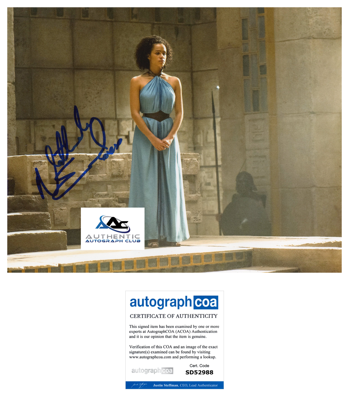 NATHALIE EMMANUEL AUTOGRAPH SIGNED 8X10 PHOTO GAME OF THRONES ACOA