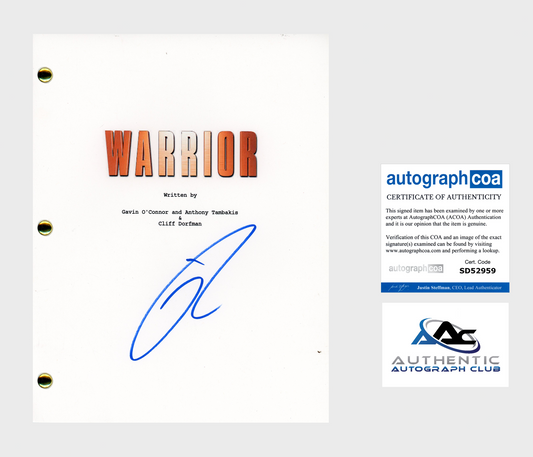 TOM HARDY AUTOGRAPH SIGNED WARRIOR FULL SCRIPT SCREENPLAY ACOA