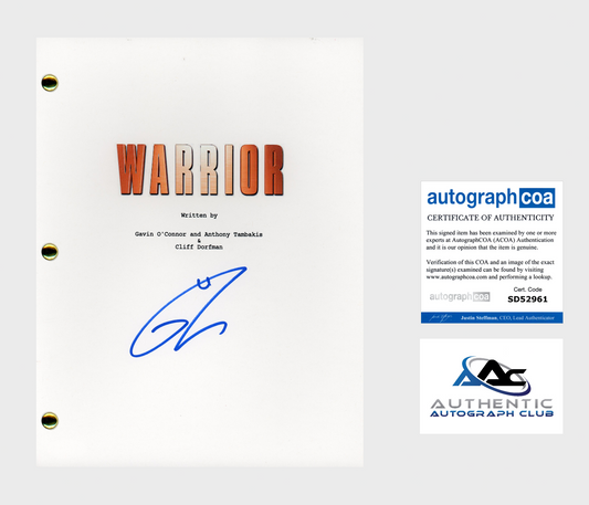 TOM HARDY AUTOGRAPH SIGNED WARRIOR FULL SCRIPT SCREENPLAY ACOA