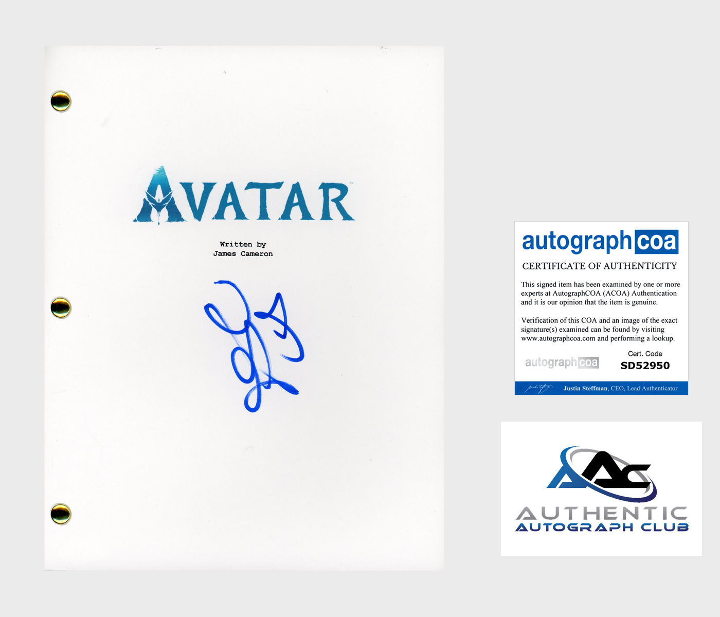 ZOE SALDANA AUTOGRAPH SIGNED AVATAR SCRIPT SCREENPLAY ACOA