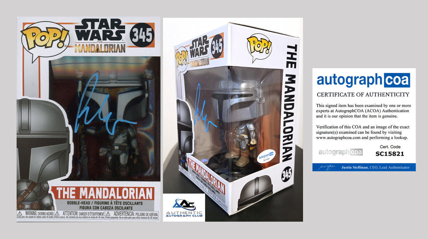 PEDRO PASCAL AUTOGRAPH SIGNED THE MANDALORIAN FUNKO POP 345 STAR WARDS ACOA