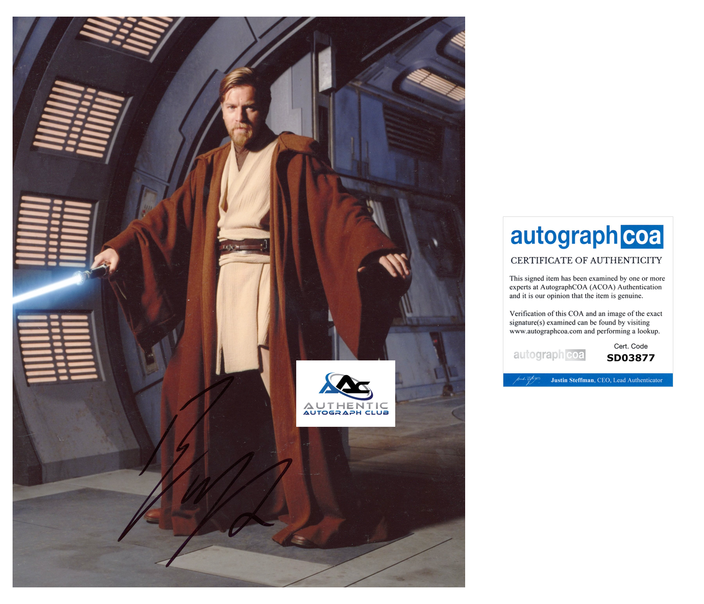 EWAN MCGREGOR AUTOGRAPH SIGNED 8x10 PHOTO STAR WARS OBI WAN KENOBI ACOA