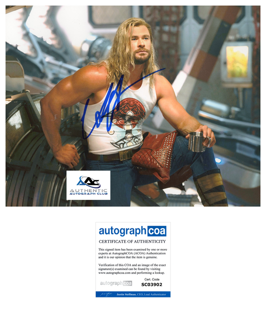 CHRIS HEMSWORTH AUTOGRAPH SIGNED 8x10 PHOTO THOR RAGNAROK MARVEL ACOA