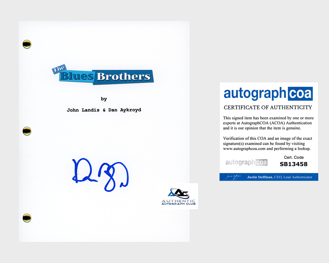 DAN AYKROYD AUTOGRAPH SIGNED THE BLUES BROTHERS FULL SCRIPT ACOA