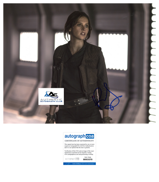 FELICITY JONES AUTOGRAPH SIGNED 11X14 PHOTO STAR WARS ROGUE ONE ACOA
