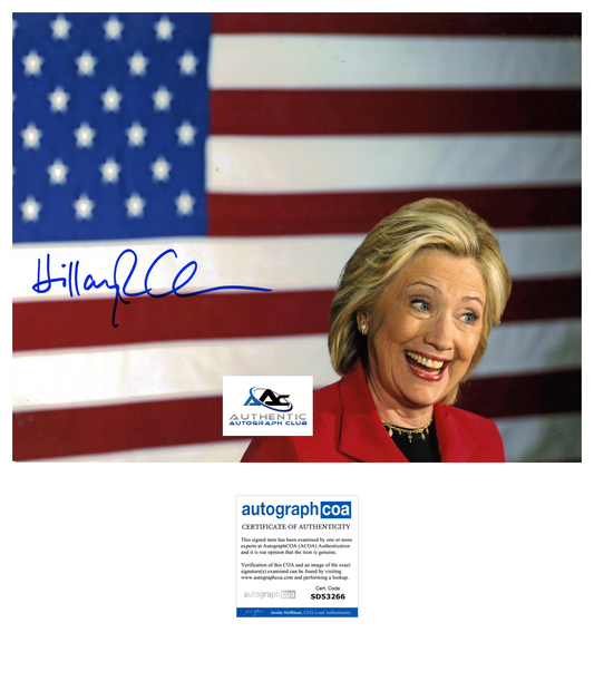 HILLARY CLINTON AUTOGRAPH SIGNED 11x14 PHOTO ACOA COA
