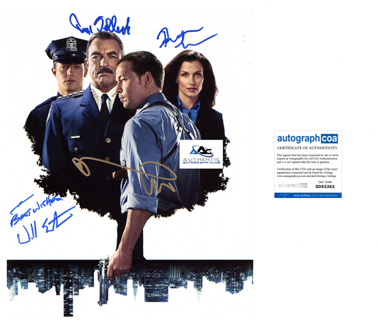 BLUE BLOODS CAST AUTOGRAPH SIGNED 11X14 PHOTO TOM SELLECK, DONNIE WAHLBERG ACOA