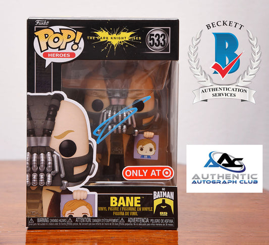TOM HARDY AUTOGRAPH SIGNED BANE THE DARK KNIGHT FUNKO POP 533 BATMAN BECKETT BAS