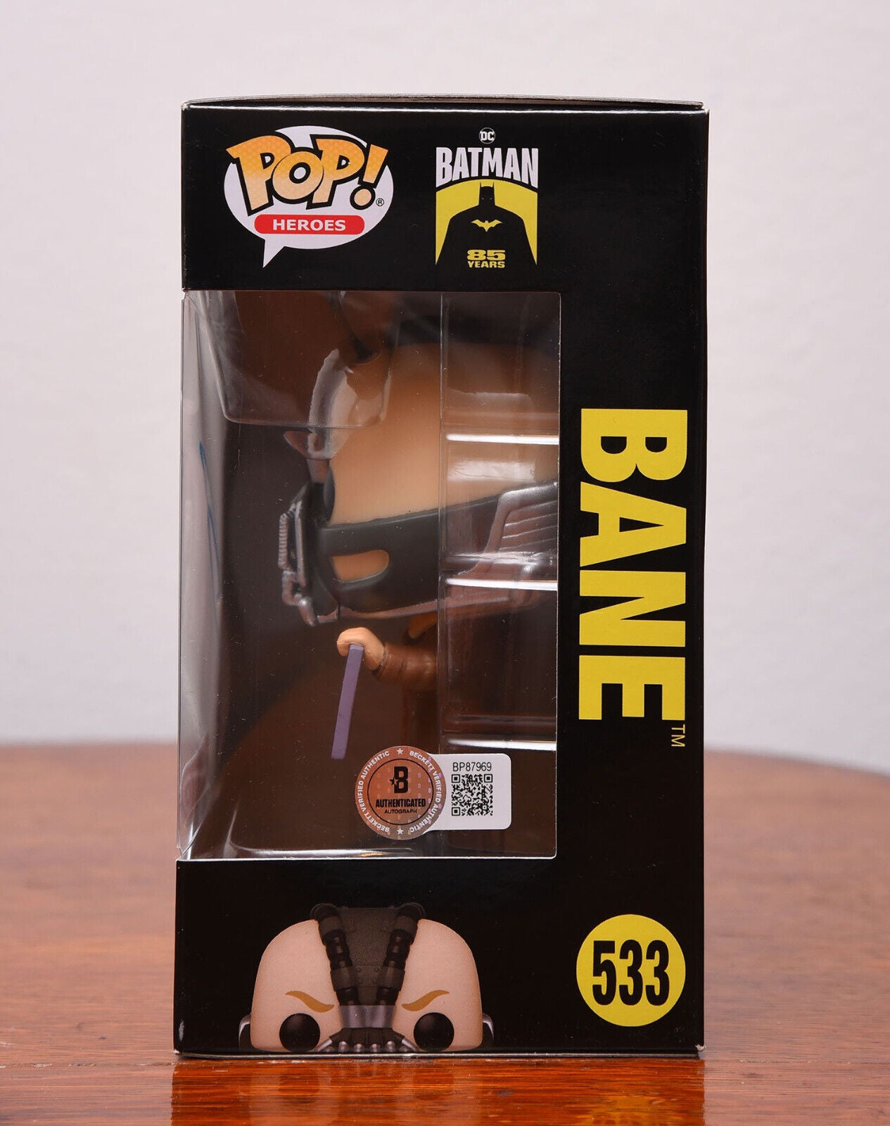 TOM HARDY AUTOGRAPH SIGNED BANE THE DARK KNIGHT FUNKO POP 533 BATMAN BECKETT BAS