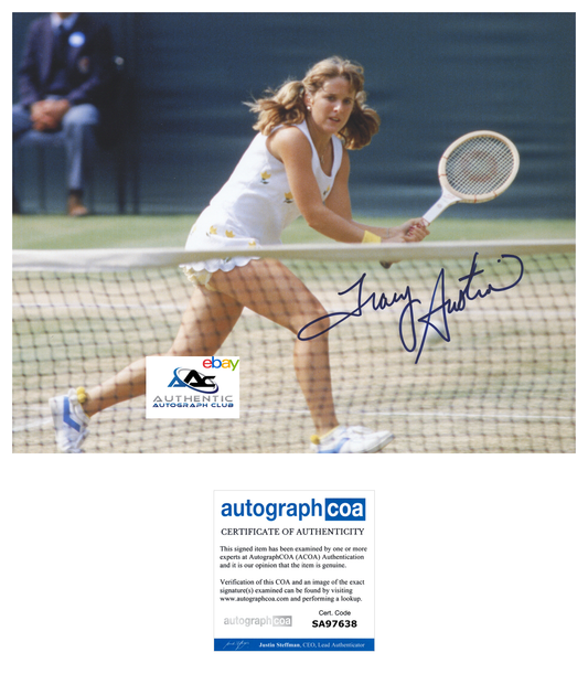 TRACY AUSTIN AUTOGRAPH SIGNED 11x14 PHOTO US OPEN TENNIS WINNER CHAMP LOA ACOA