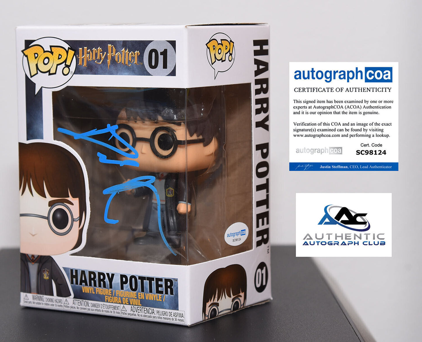 DANIEL RADCLIFFE AUTOGRAPH SIGNED FUNKO POP HARRY POTTER 01 ACOA