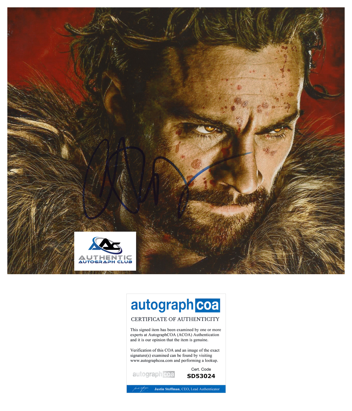 AARON TAYLOR-JOHNSON AUTOGRAPH SIGNED 8x10 PHOTO KRAVEN ACOA
