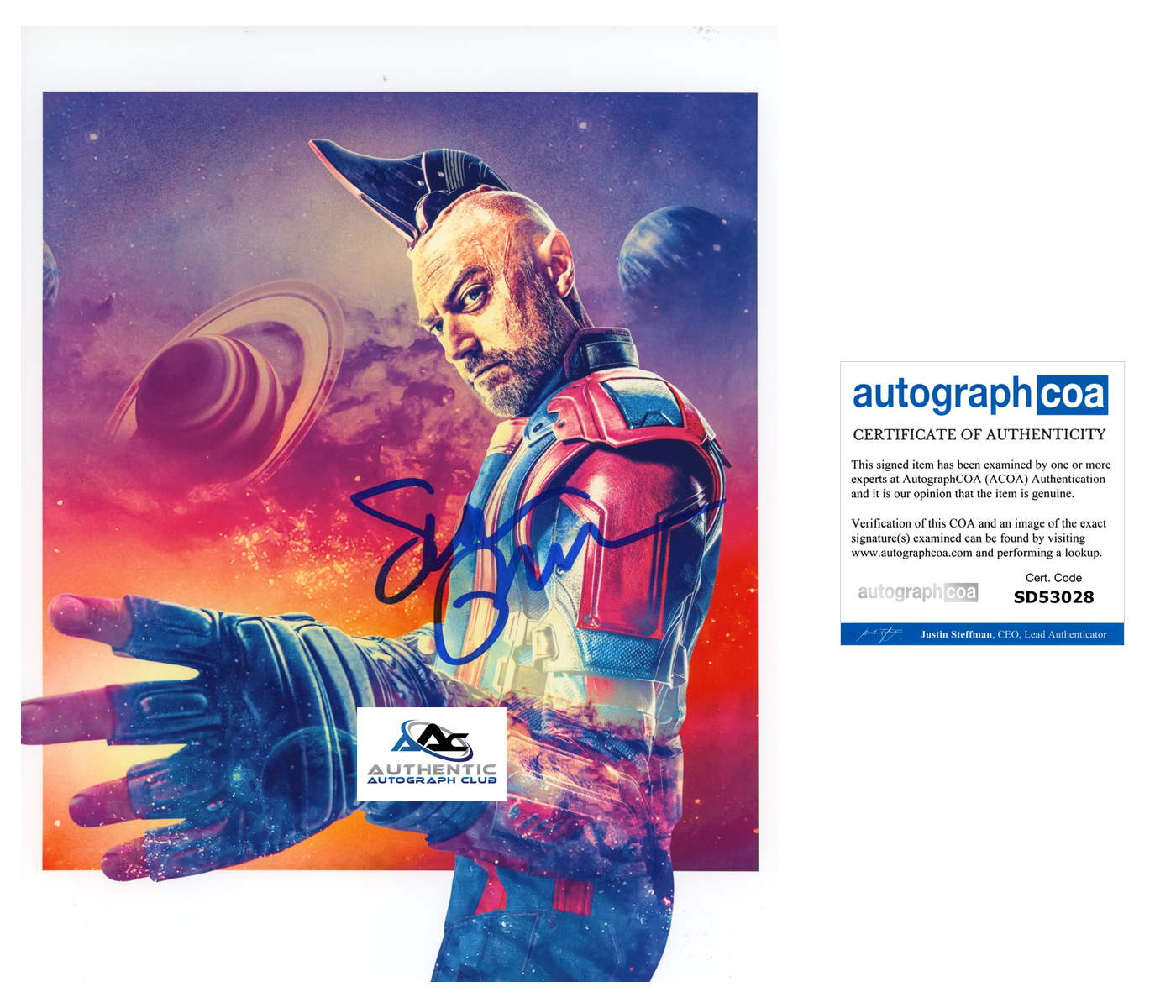 SEAN GUNN AUTOGRAPH SIGNED 8x10 PHOTO THE SUICIDE SQUAD WEASEL ACOA