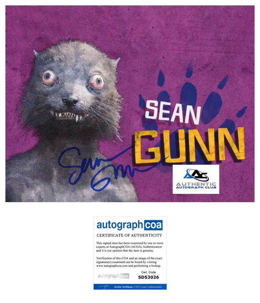 SEAN GUNN AUTOGRAPH SIGNED 8x10 PHOTO THE SUICIDE SQUAD WEASEL ACOA