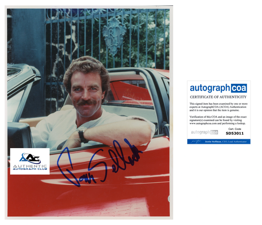 TOM SELLECK AUTOGRAPH SIGNED 8X10 PHOTO MAGNUM PI ACOA