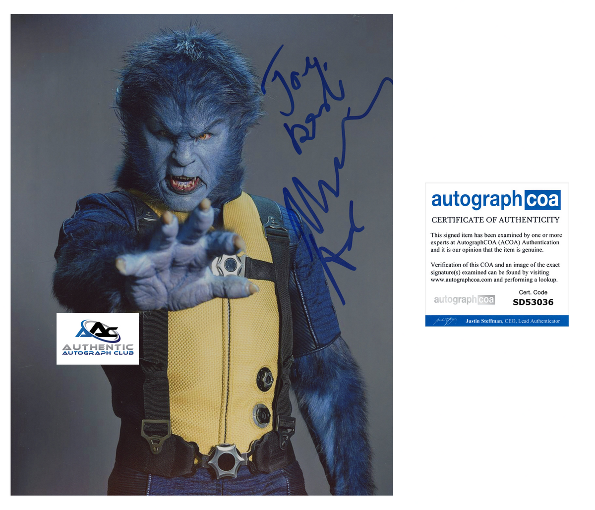 NICHOLAS HOULT AUTOGRAPH SIGNED 8x10 PHOTO X-MEN BEAST ACOA