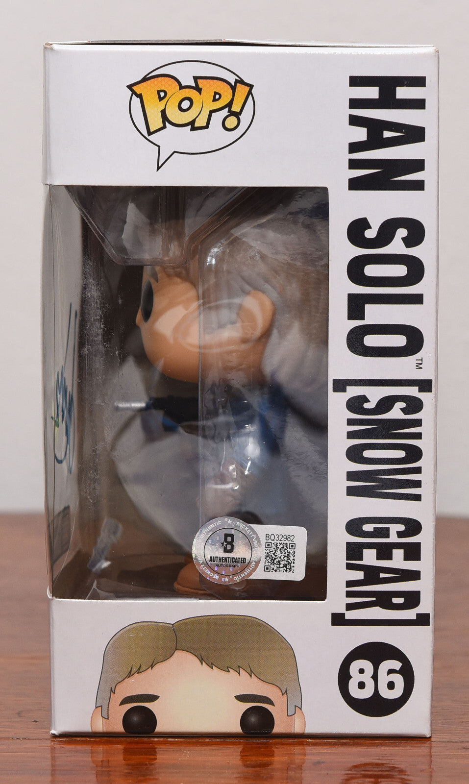 HARRISON FORD AUTOGRAPH SIGNED STAR WARS HANS SOLO FUNKO POP 86 BECKETT BAS LOA