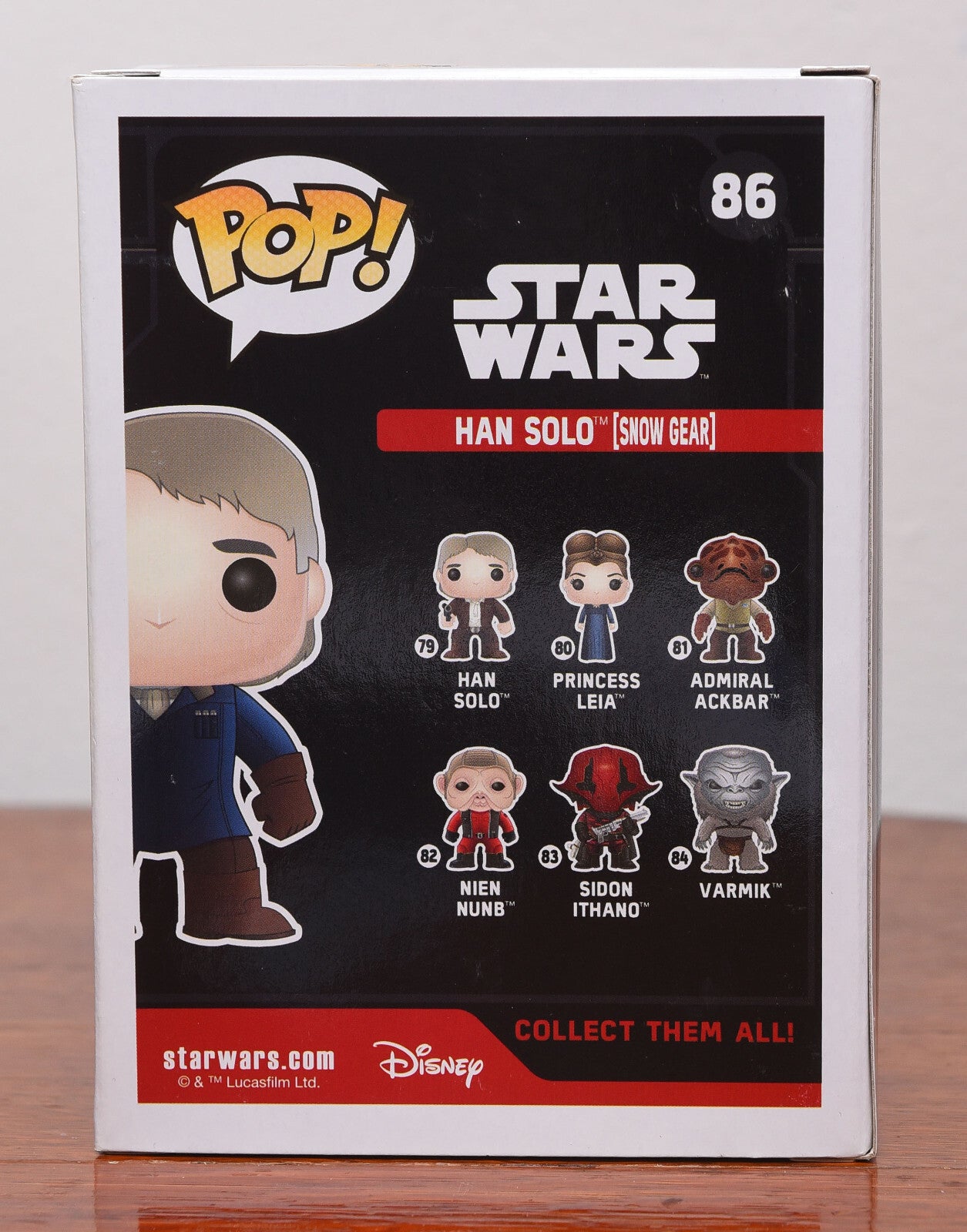 HARRISON FORD AUTOGRAPH SIGNED STAR WARS HANS SOLO FUNKO POP 86 BECKETT BAS LOA