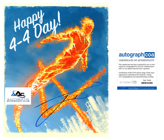 JOSEPH QUINN AUTOGRAPH SIGNED 8x10 PHOTO THE FANTSTIC FOUR HUMAN TORCH ACOA