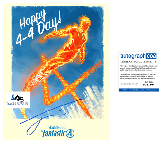 JOSEPH QUINN AUTOGRAPH SIGNED 8x10 PHOTO THE FANTSTIC FOUR HUMAN TORCH ACOA