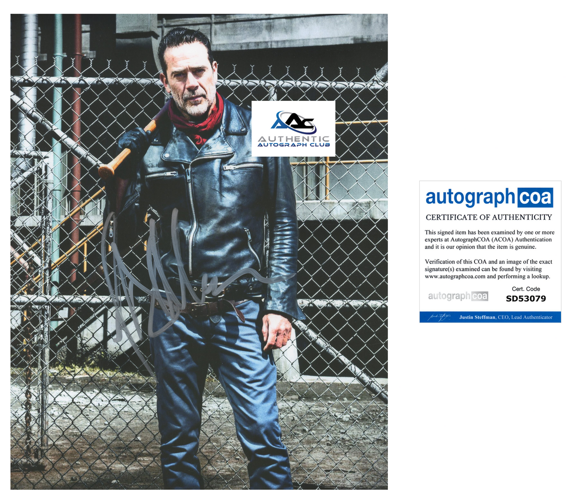 JEFFREY DEAN MORGAN AUTOGRAPH SIGNED 8X10 PHOTO WALKING DEAD NEGAN ACOA