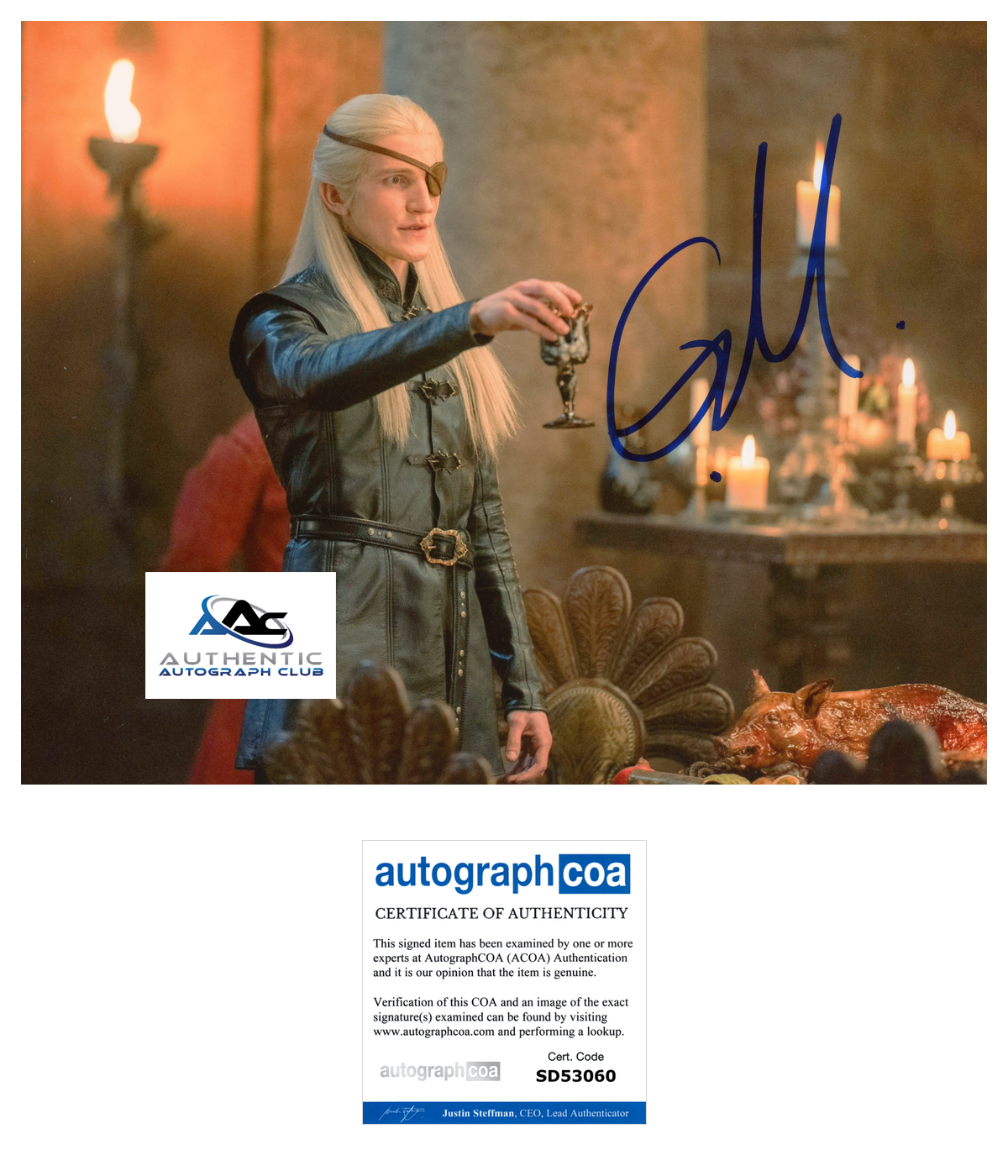 EWAN MITCHELL AUTOGRAPH SIGNED 8X10 PHOTO HOUSE OF THE DRAGON ACOA