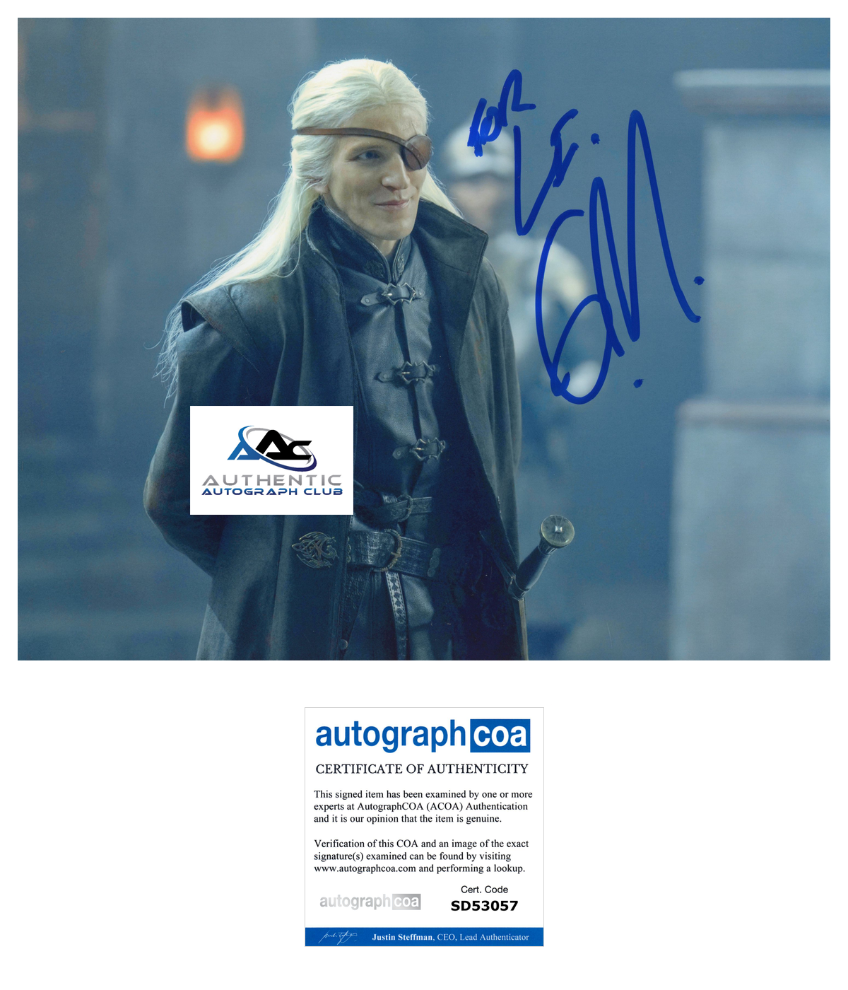 EWAN MITCHELL AUTOGRAPH SIGNED 8X10 PHOTO HOUSE OF THE DRAGON ACOA
