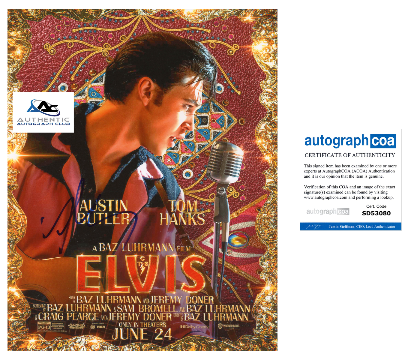 AUSTIN BUTLER AUTOGRAPH SIGNED 8X10 PHOTO ELVIS ACOA