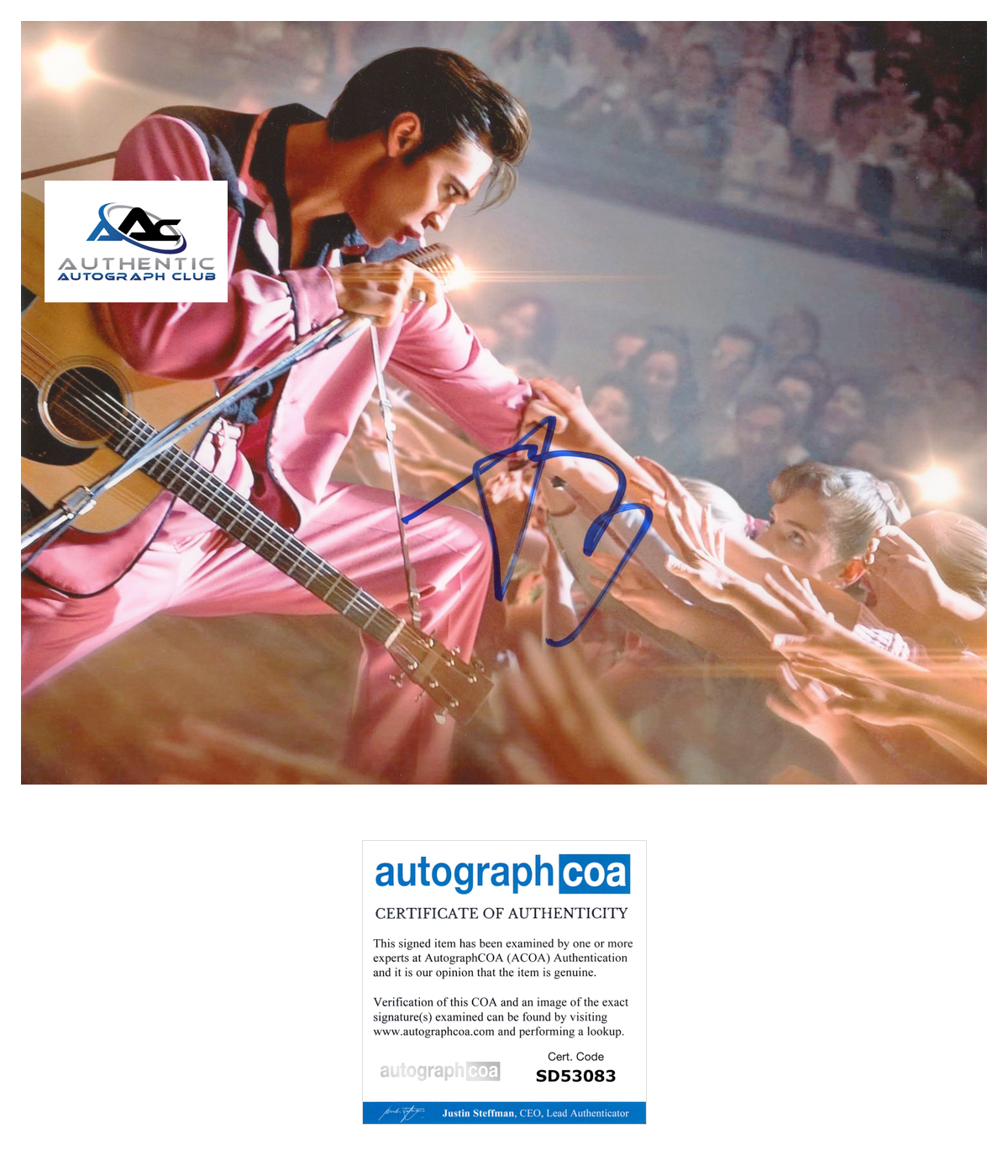 AUSTIN BUTLER AUTOGRAPH SIGNED 8X10 PHOTO ELVIS ACOA