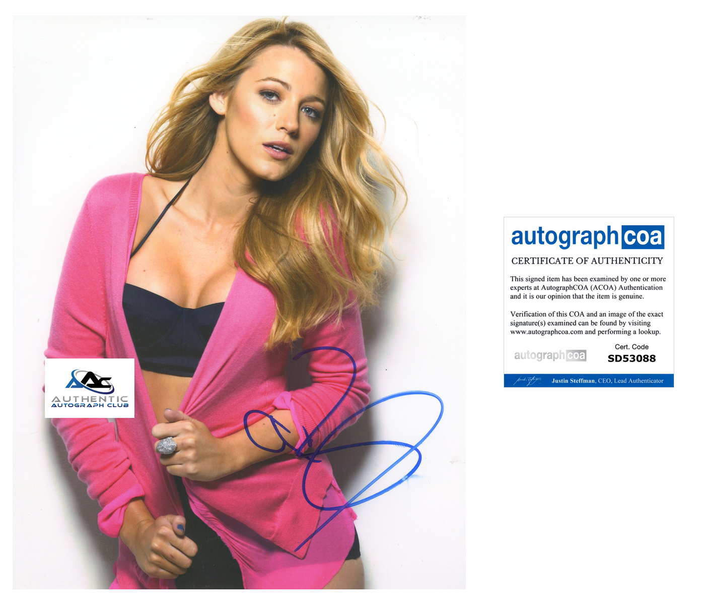 BLAKE LIVELY AUTOGRAPH SIGNED 8X10 PHOTO LADY DEADPOOL MARVEL GOSSIP GIRL ACOA