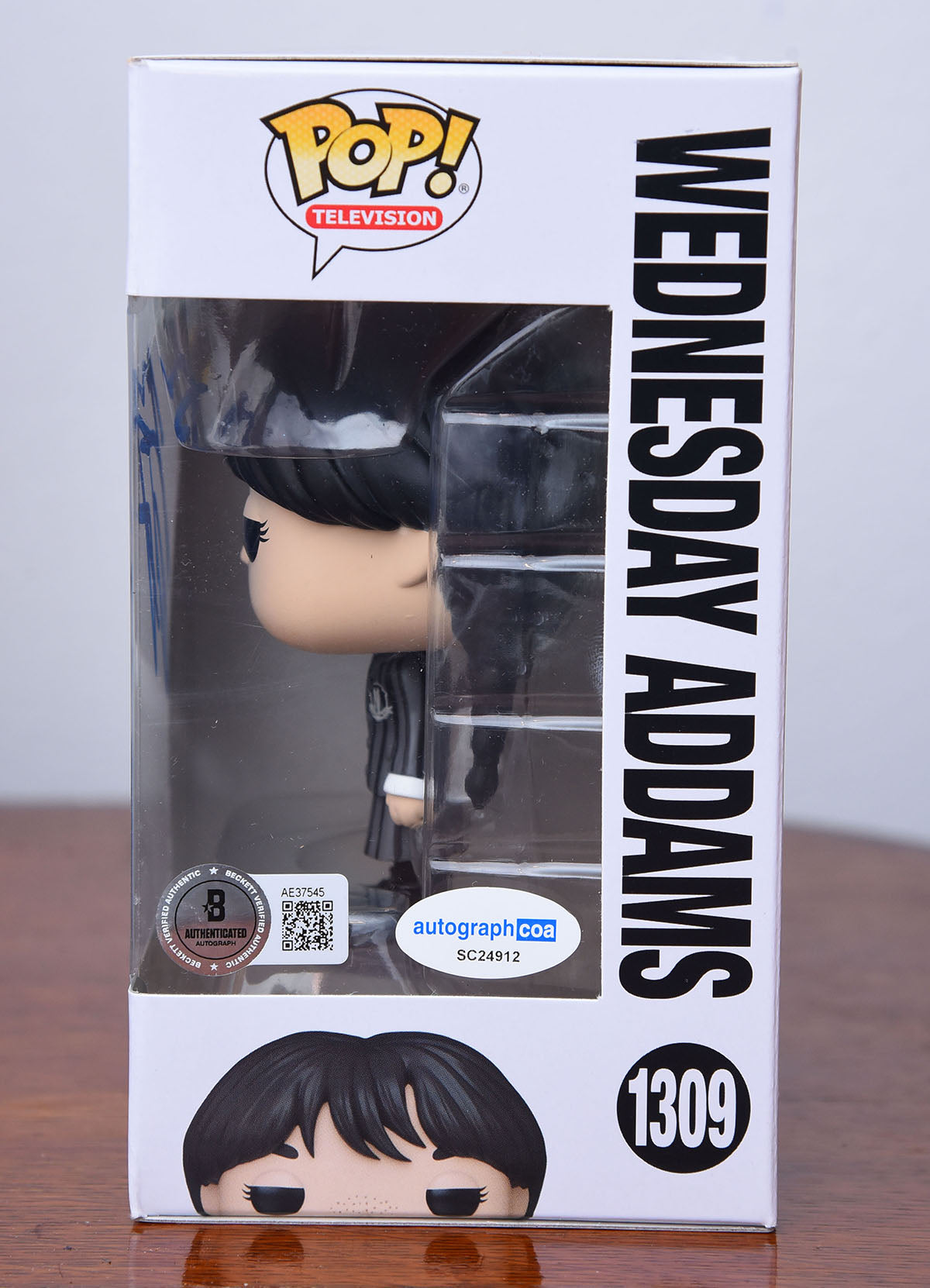 JENNA ORTEGA AUTOGRAPH SIGNED WEDNESDAY ADDAMS FUNKO BECKETT BAS LOA ACOA
