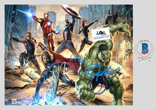 SCARLETT JOHANSSON CAST AUTOGRAPH SIGNED 11X14 PHOTO MARVEL AVENGERS BECKETT BAS