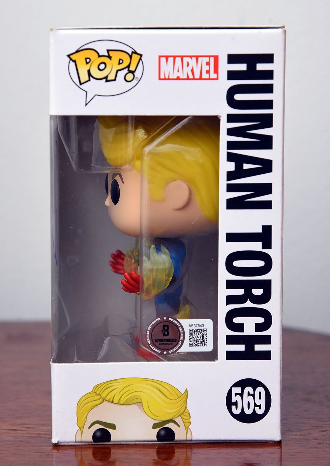 CHRIS EVANS AUTOGRAPH SIGNED FUNKO POP HUMAN TORCH FANTASTC FOUR BECKETT BAS LOA