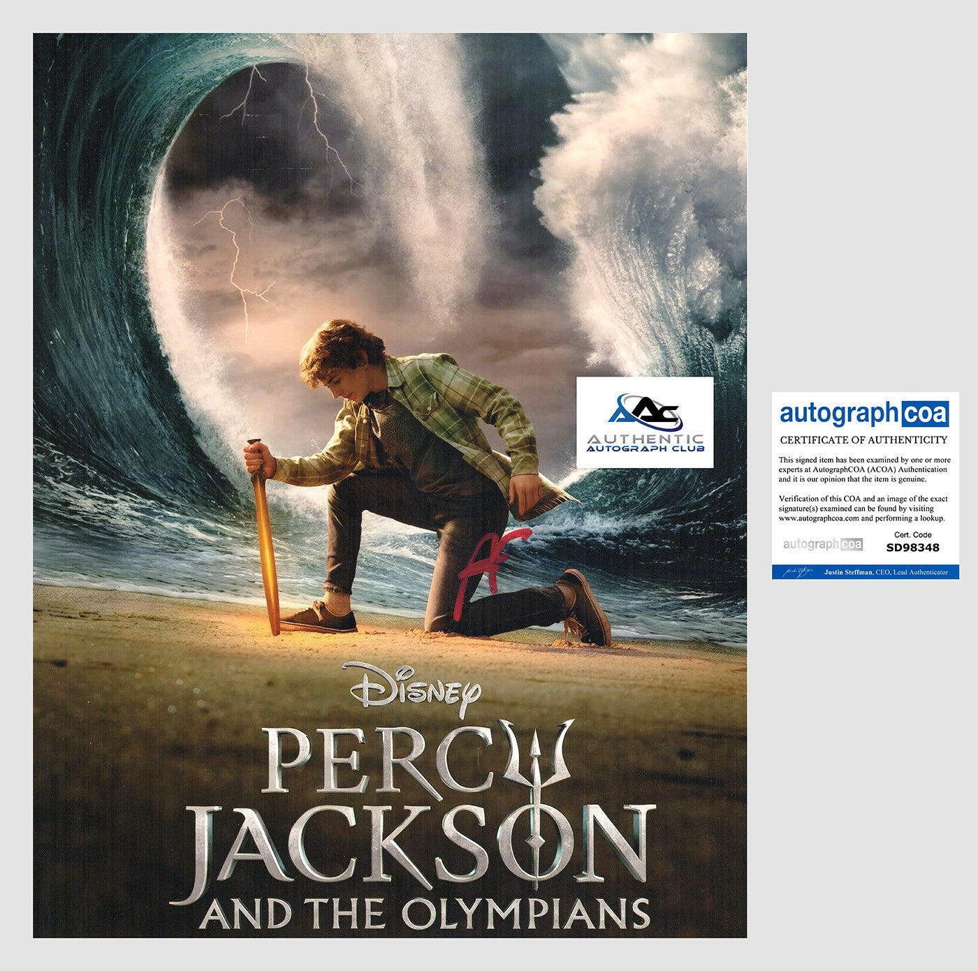 ARYAN SIMHADRI AUTOGRAPH SIGNED 11x14 PHOTO DISNEY PERCY JACKSON ACOA