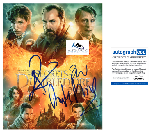 EDDIE REDMAYNE, JUDE LAW +1 AUTOGRAPH SIGNED 8X10 PHOTO FANTASTIC BEASTS ACOA