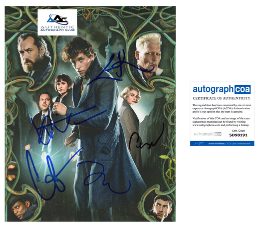 EDDIE REDMAYNE, JUDE LAW +2 AUTOGRAPH SIGNED 8X10 PHOTO FANTASTIC BEASTS ACOA
