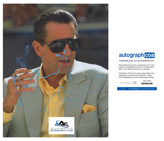 ROBERT DE NIRO AUTOGRAPH SIGNED 8X10 PHOTO CASINO ACOA
