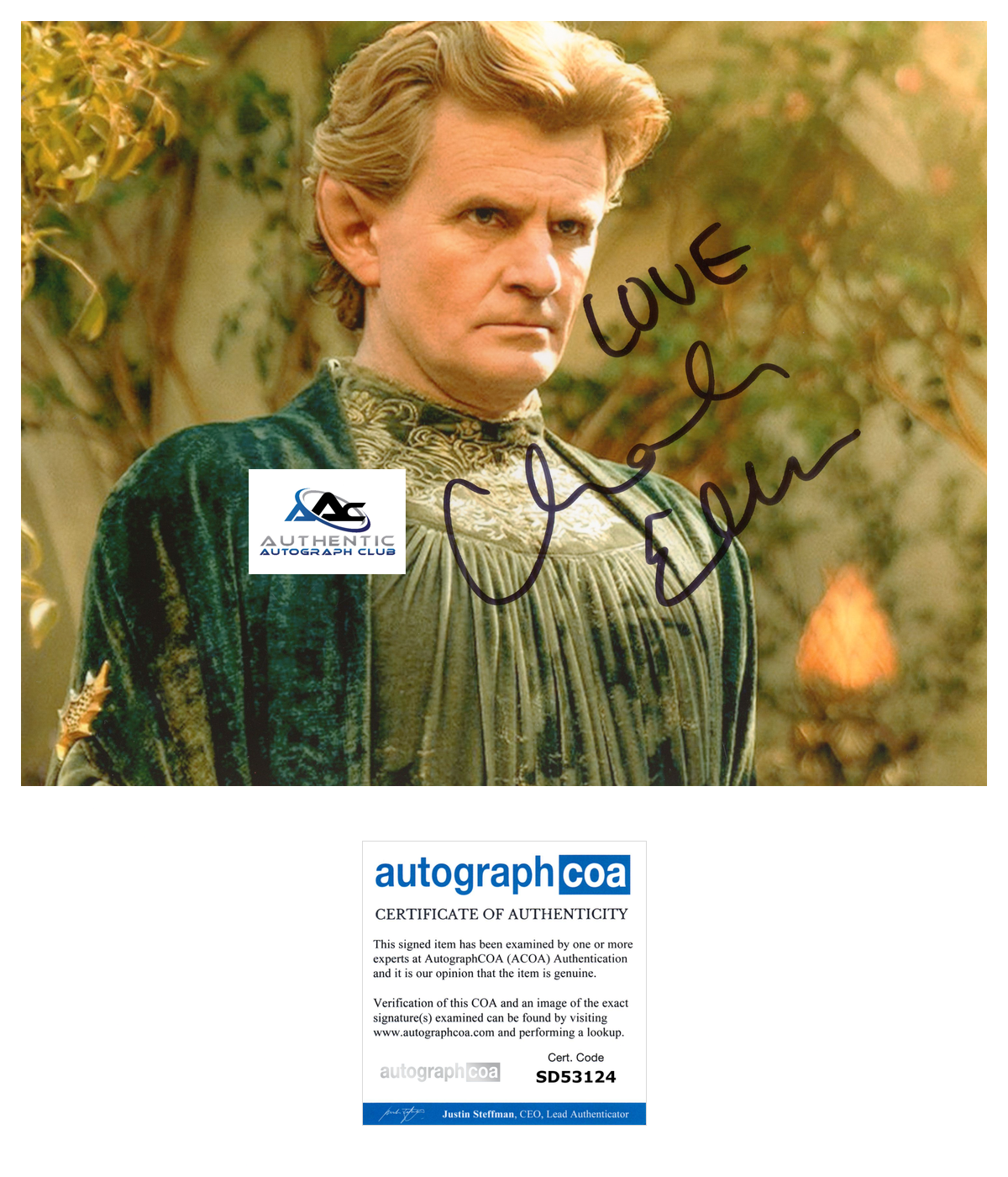 CHARLES EDWARDS AUTOGRAPH SIGNED 8x10 PHOTO THE RINGS OF POWER ACOA