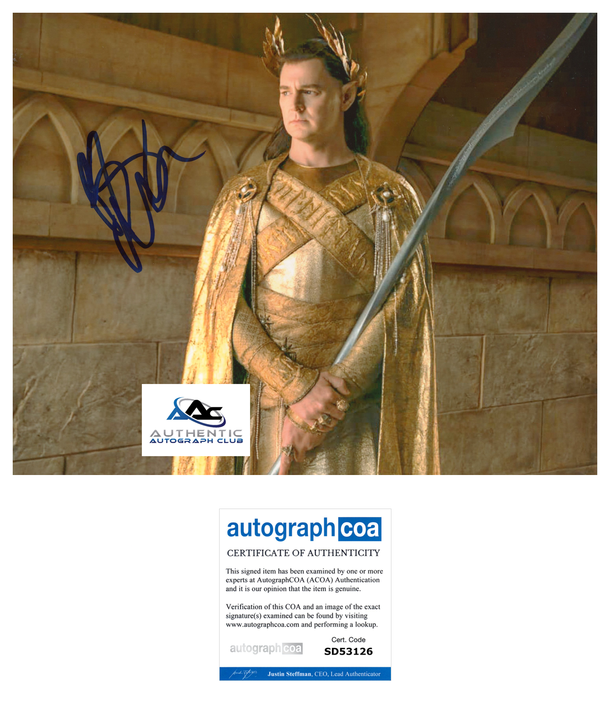 BENJAMIN WALKER AUTOGRAPH SIGNED 8x10 PHOTO THE RINGS OF POWER LOTR ACOA