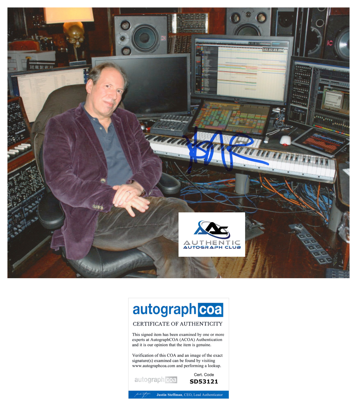 COMPOSER HANS ZIMMER AUTOGRAPH SIGNED 8x10 PHOTO ACOA