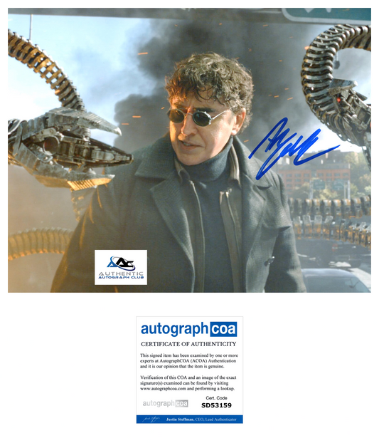 ALFRED MOLINA AUTOGRAPH SIGNED 8X10 PHOTO MARVEL SPIDERMAN DOC OCK ACOA