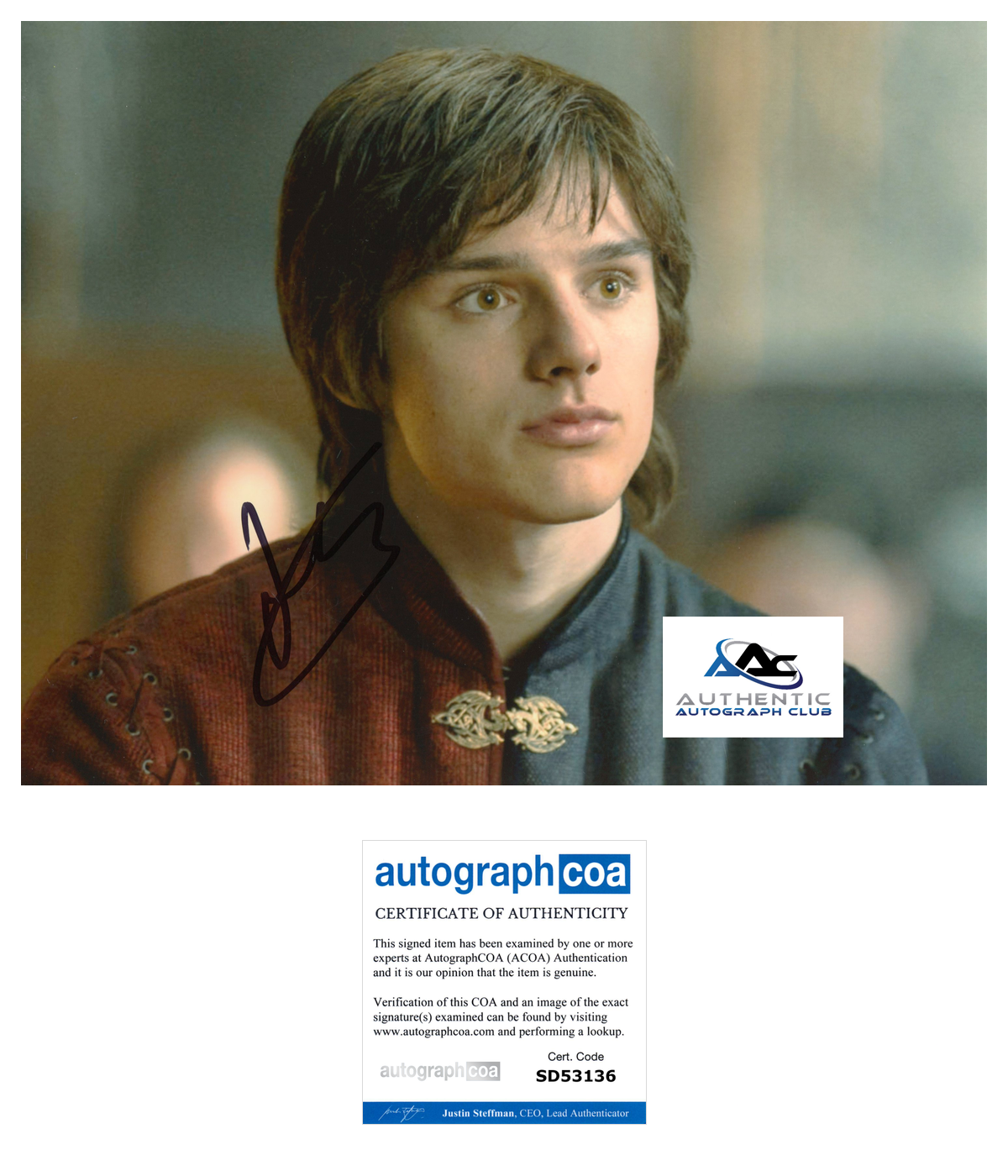 HARRY COLLETT AUTOGRAPH SIGNED 8X10 PHOTO HOUSE OF THE DRAGON ACOA