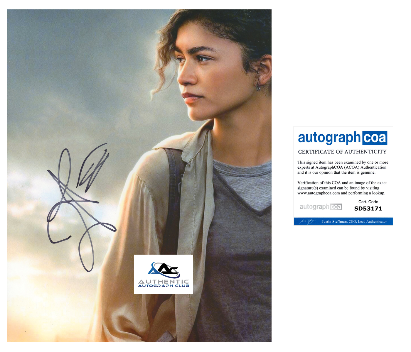 ZENDAYA AUTOGRAPH SIGNED 8X10 PHOTO MARVEL SPIDER-MAN ACOA