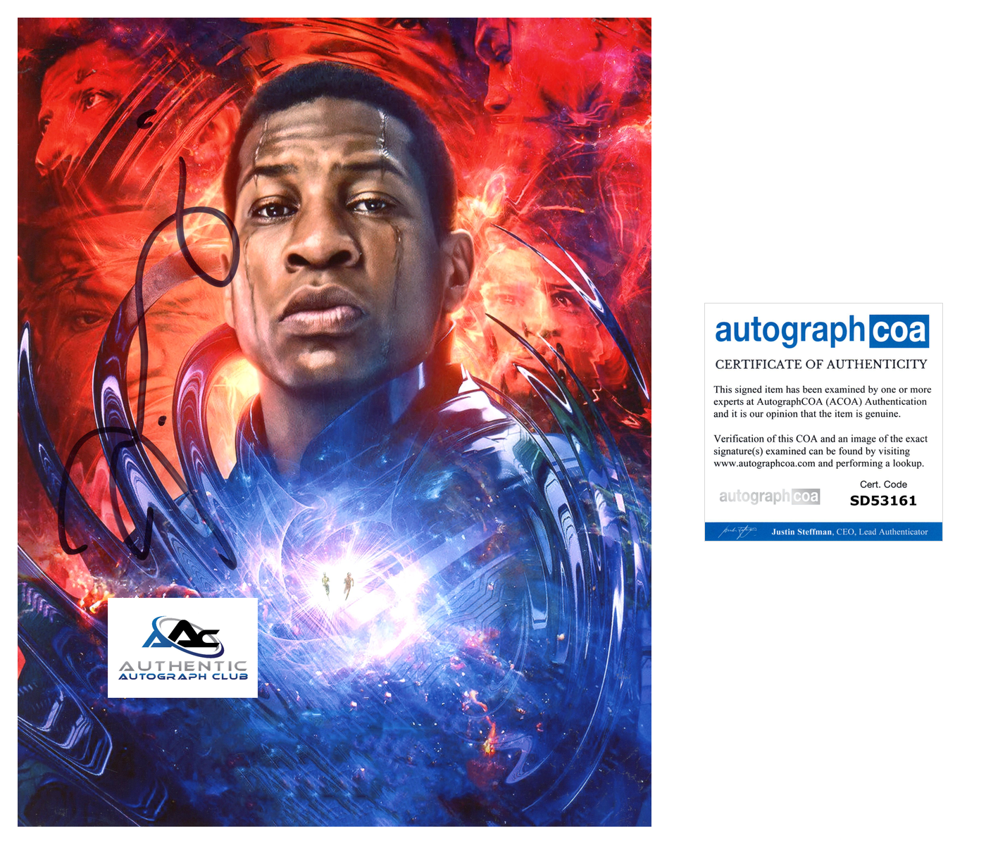 JONATHAN MAJORS AUTOGRAPH SIGNED 8X10 PHOTO MARVEL LOKI KANG ACOA