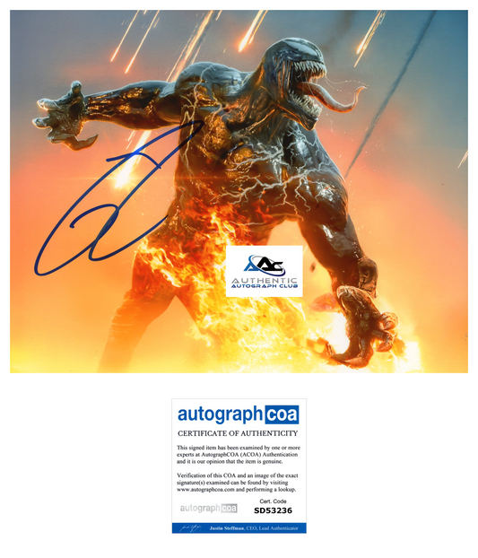 TOM HARDY AUTOGRAPH SIGNED 8x10 PHOTO MARVEL VENOM ACOA