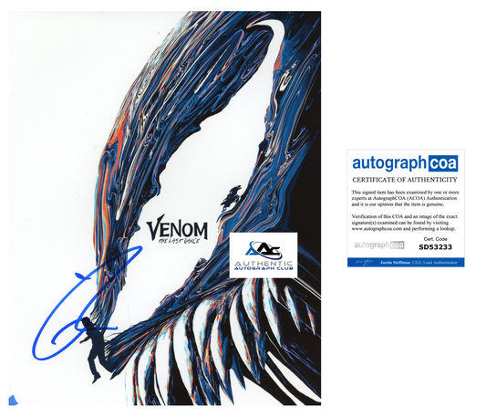 TOM HARDY AUTOGRAPH SIGNED 8x10 PHOTO MARVEL VENOM ACOA