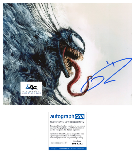TOM HARDY AUTOGRAPH SIGNED 8x10 PHOTO MARVEL VENOM ACOA
